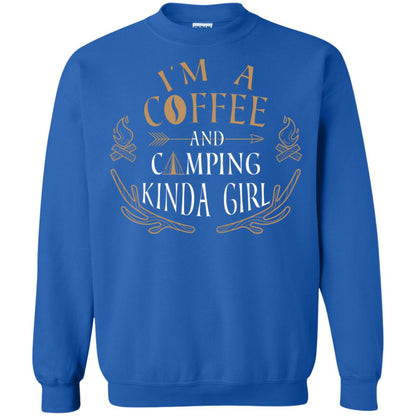 I'm A Coffee And Camping Kinda Girl Shirt Royal
