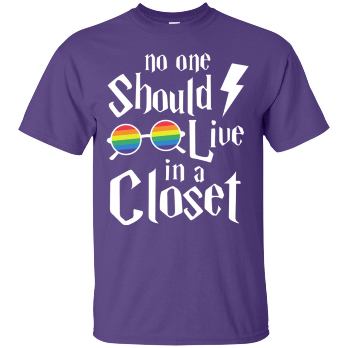 Lgbt T-shirt No One Should Live In A Closet Purple