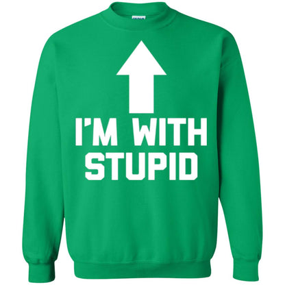 Im With Stupid T-shirt Irish Green
