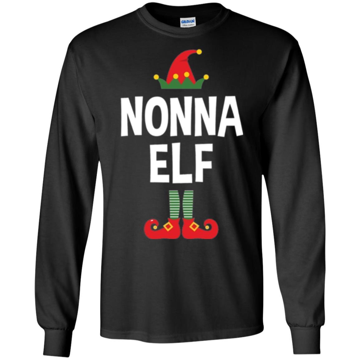 Christmas T-shirt Nonna Elf Christmas Pajamas Black