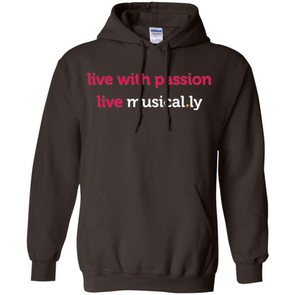 Music Lover T-shirt Live With Passion Live Musical.ly Dark Chocolate