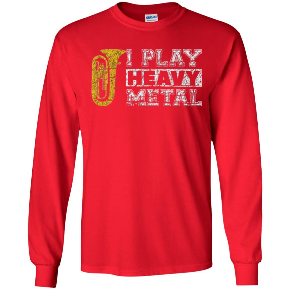 Tuba T-shirt I Play Heavy Metal Red