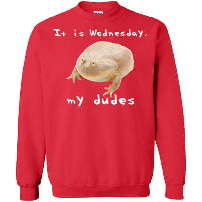 Funny Frog T-shirt It Is Wednesday My Dudes Red