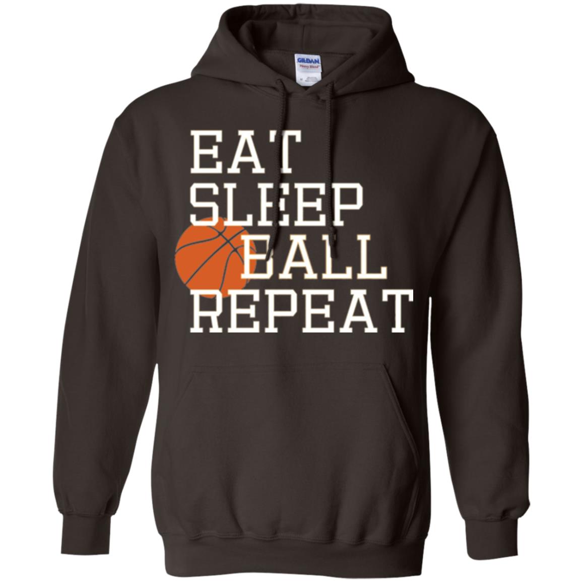 Basketball T-shirt Eat Sleep Basketball Repeat Dark Chocolate