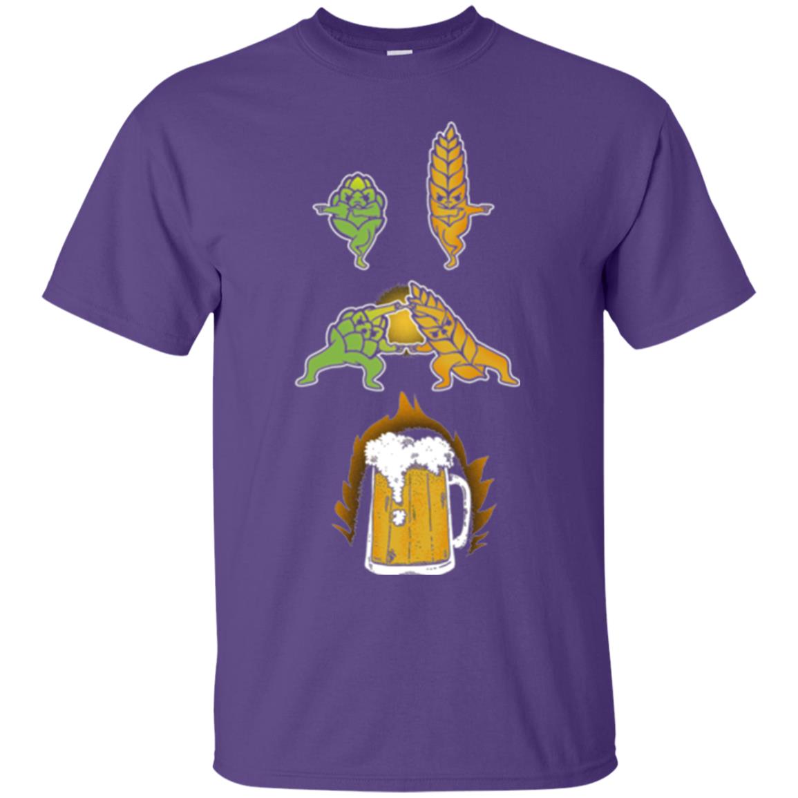 Hop And Malt Fusion To Beer Funny Beer Lover T-shirt Purple