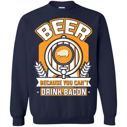 Beer T-shirt Because You Can't Drink Bacon Navy