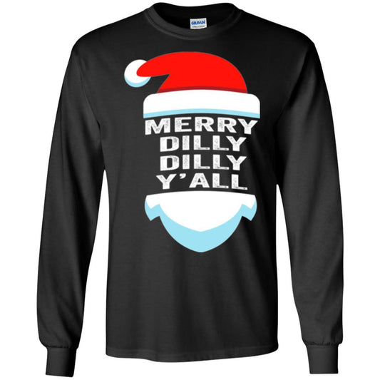 Christmas T-shirt Dilly Dilly Yall Santa Hat Christmas T-shirt Black