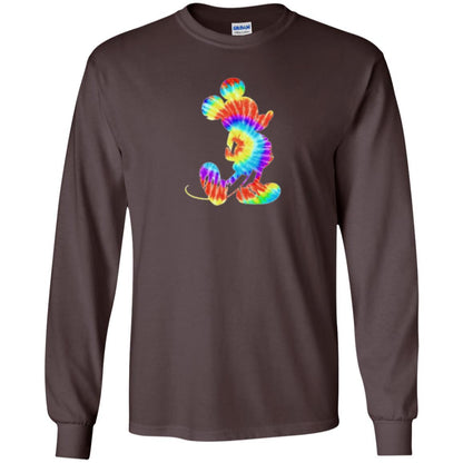Cartoon T-shirt Tie-dye Mickey Mouse T-shirt Dark Chocolate