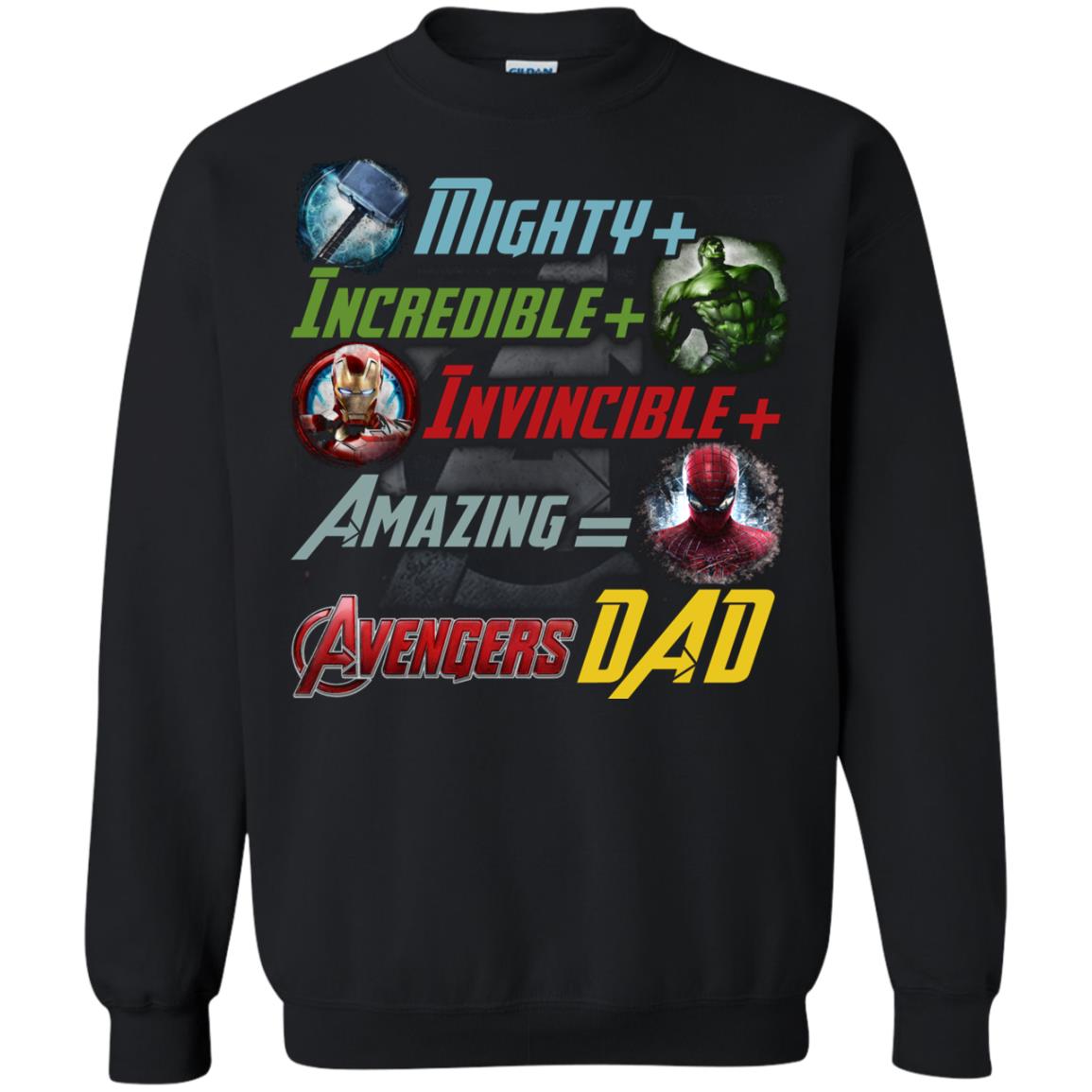 Mighty Incredible Invincible Amazing Dad Movie Fan T-shirt Black