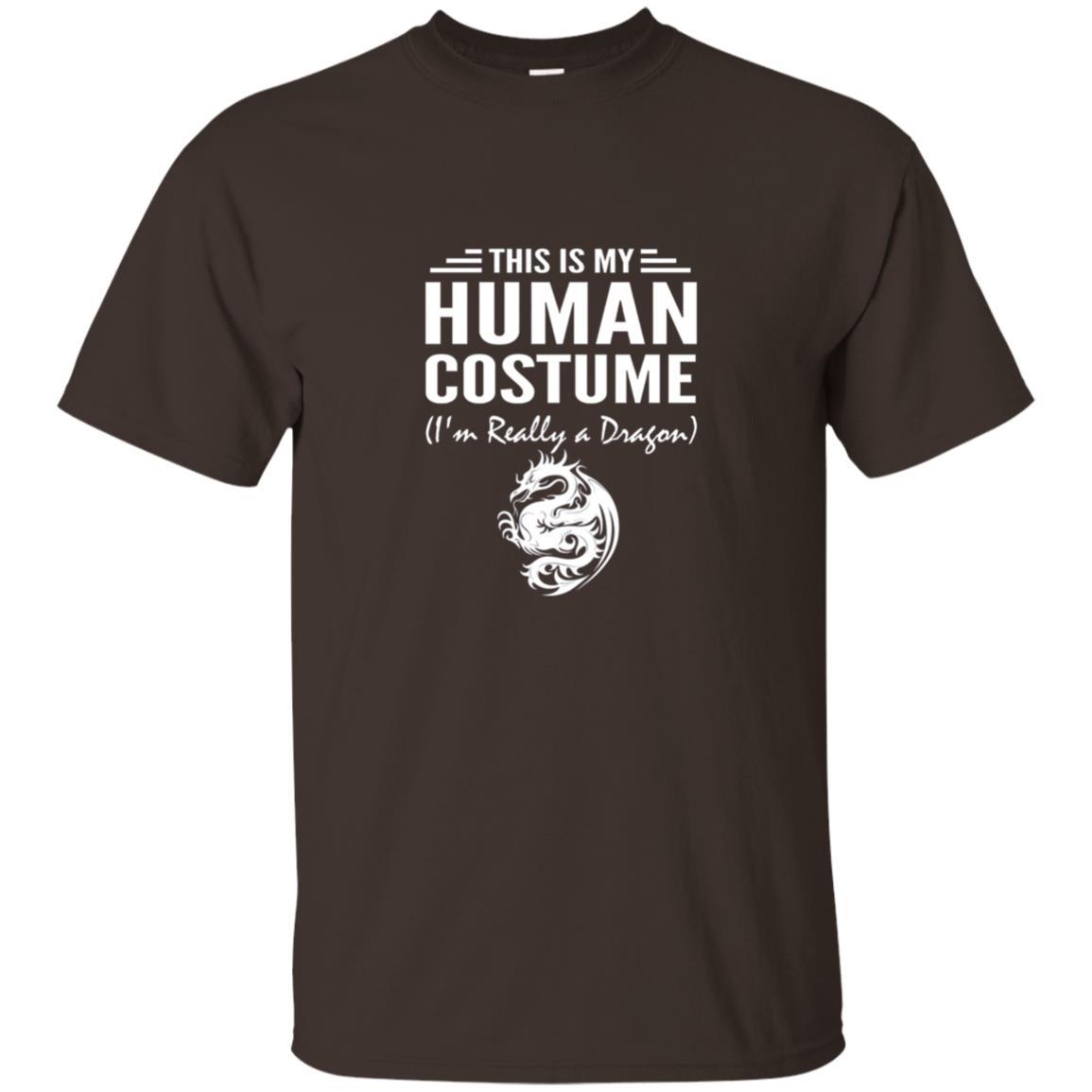 Dargon T-shirt This Is My Human Costume I'm Really A Dragon Dark Chocolate