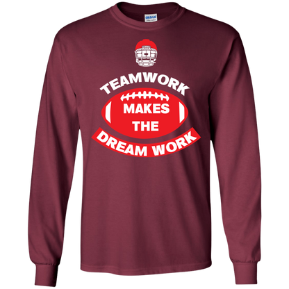 Football T-shirt TeamWork Makes The Dreamwork Maroon