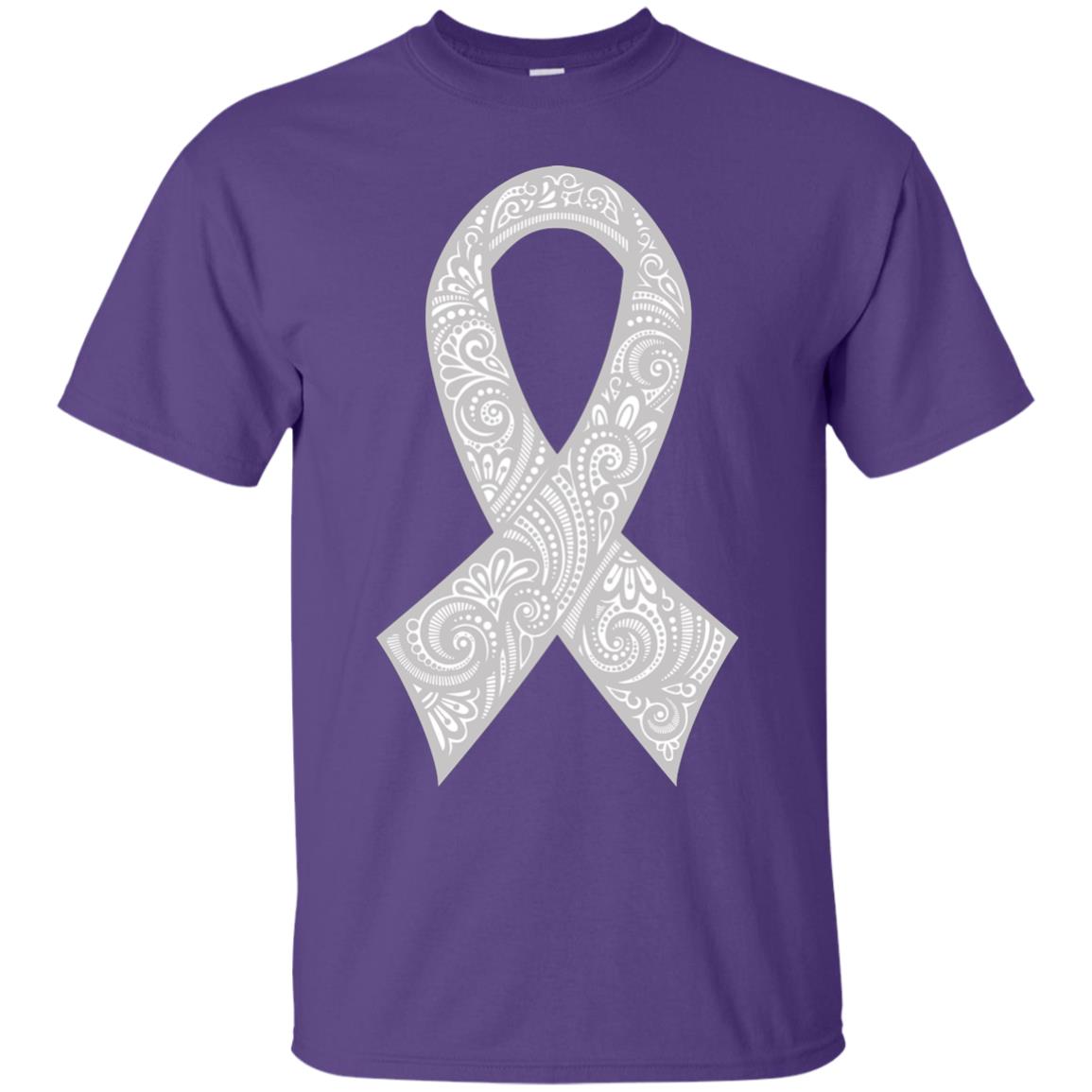 Gray Ribbon Gift Shirt For Brain Cancer Awareness Purple