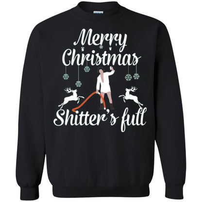 Christmas T-shirt Reindeer Merry Christmas Shitter's Full Black