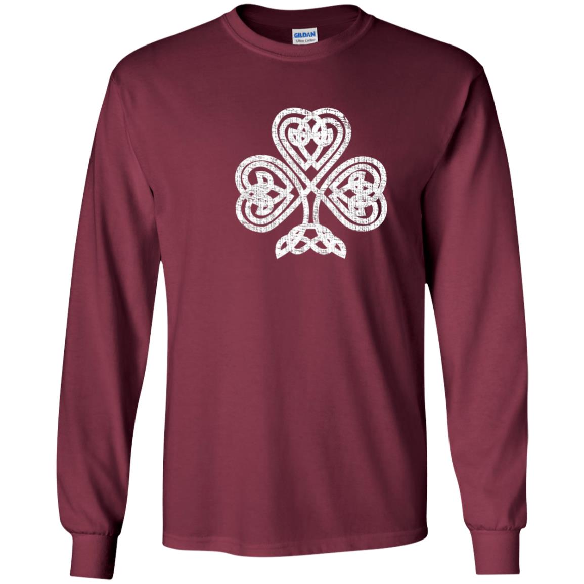 Irish Shamrock Knot Symbol St. Patrick_s Day T-shirt Maroon