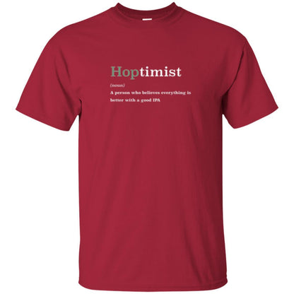 Beer Lover T-shirt Hoptimist Definition Cardinal