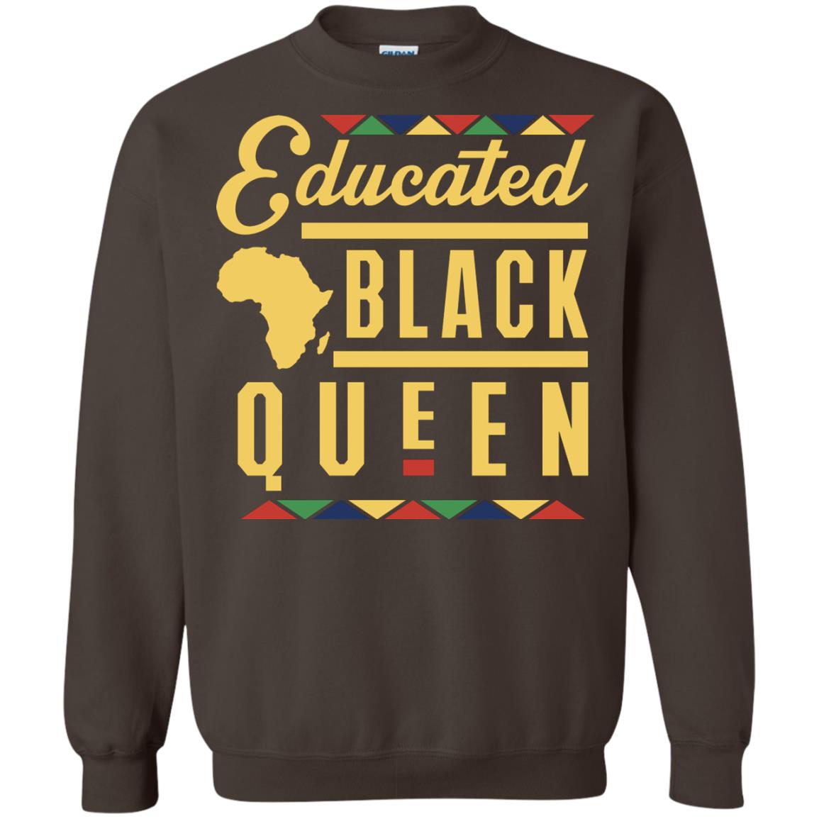 African American T-shirt Educated Black Queen Dark Chocolate