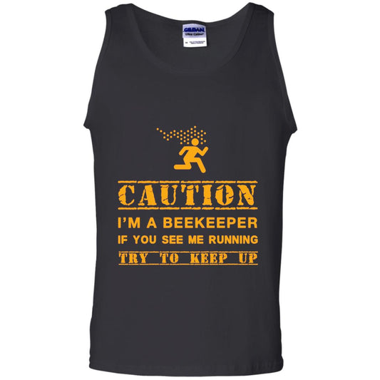 Caution I_m A Beekeeper If You See Me Running Try To Keep Up Beekeeper T-shirt Black