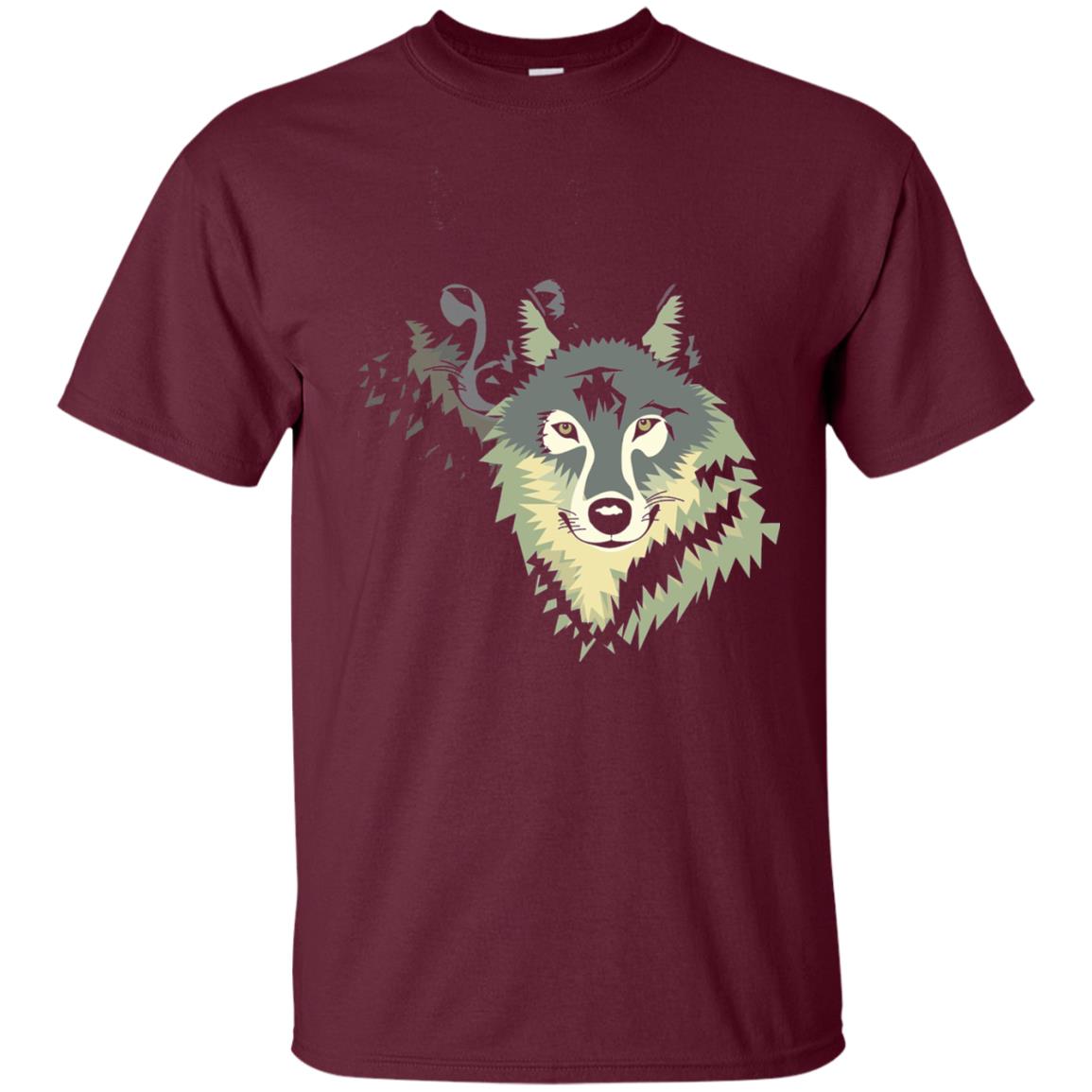 Wolf Pack Dog Painted Animal Lovers T-shirt Maroon