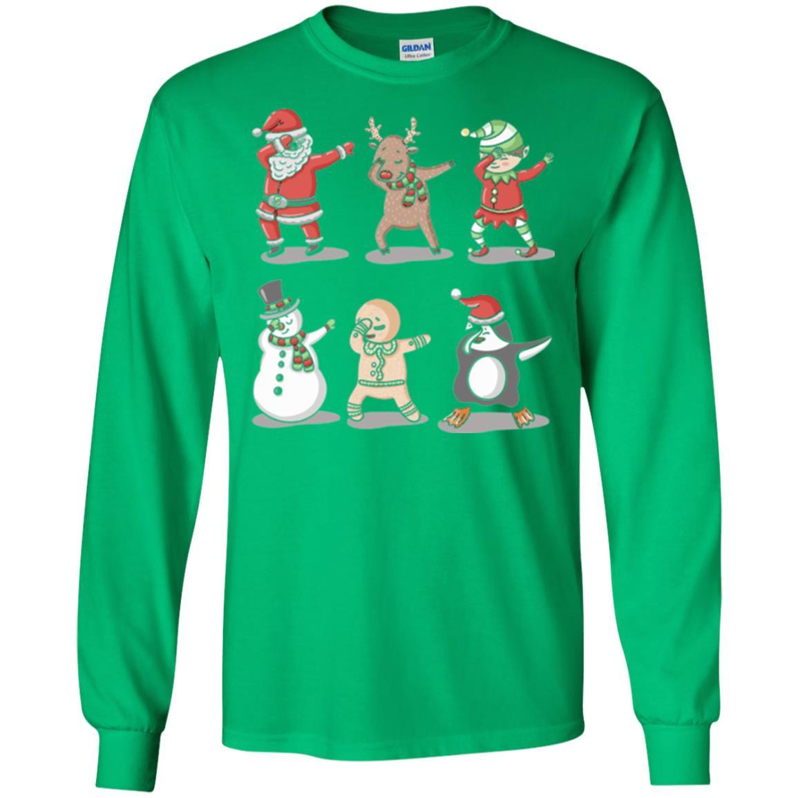 Christmas T-shirt Dabbing Santa Ugly Sweater Irish Green