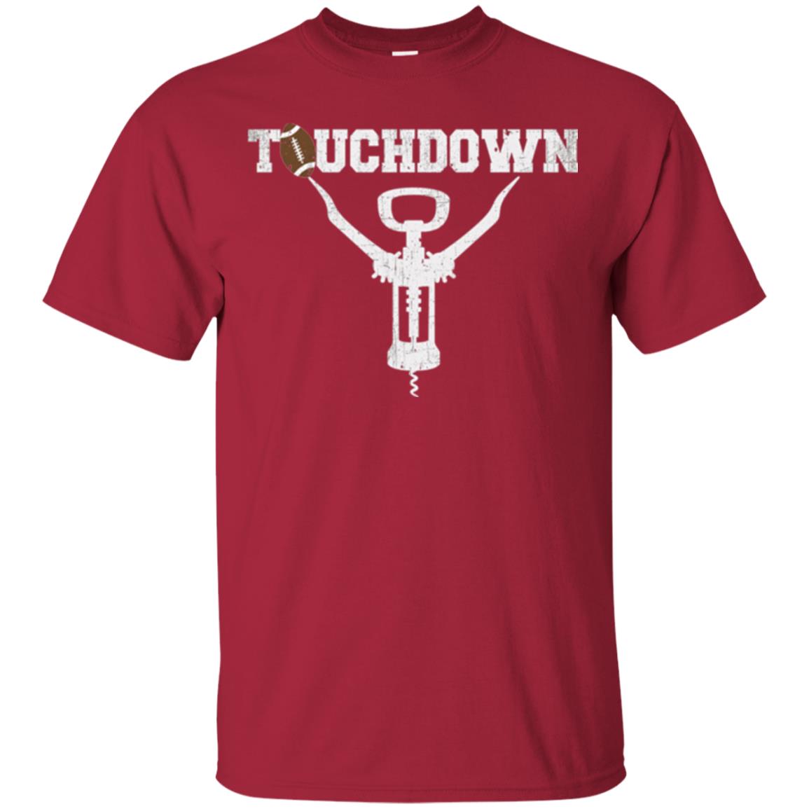 Football T-shirt Touchdown Funny Football Wine Lovers Cardinal