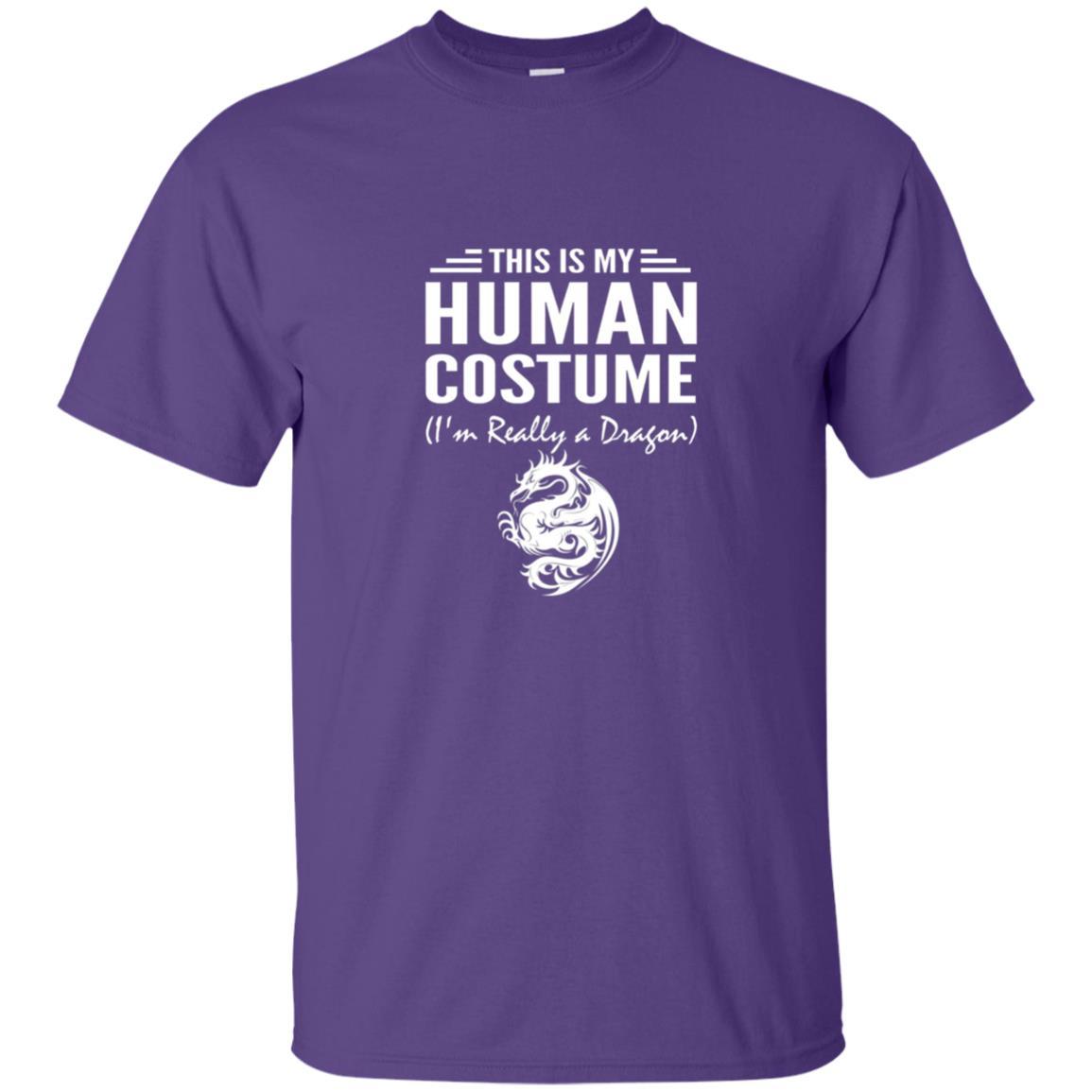 Dargon T-shirt This Is My Human Costume I'm Really A Dragon Purple