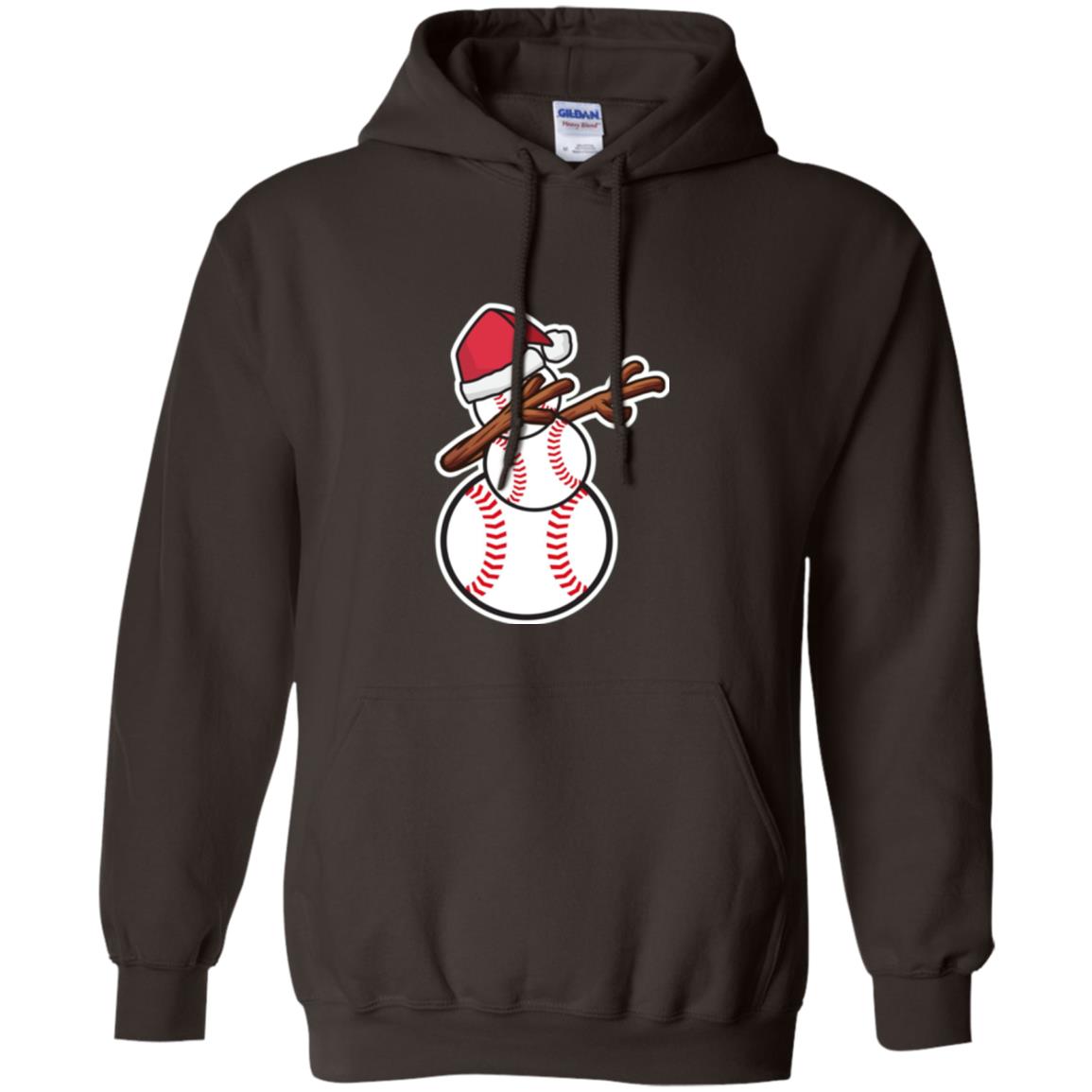 Christmas T-shirt Dabbing Snowman Baseball Dark Chocolate