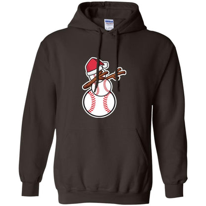 Christmas T-shirt Dabbing Snowman Baseball Dark Chocolate