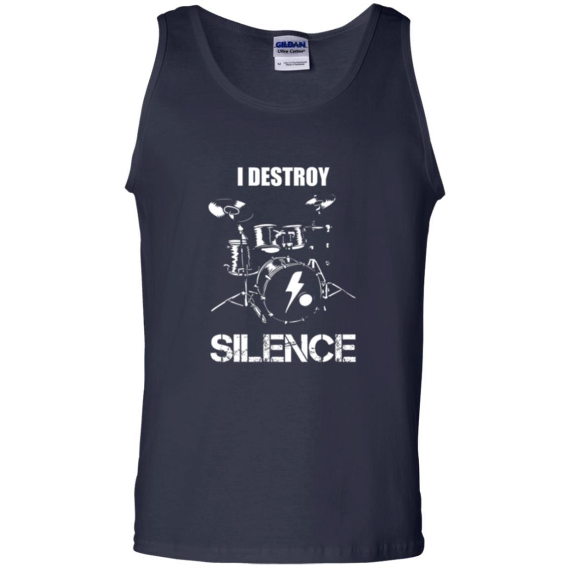 Drummer T-shirt I Destroy Silence Navy