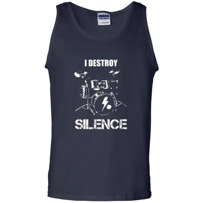 Drummer T-shirt I Destroy Silence Navy