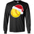 Softball With Santa Claus Hat X-mas Shirt For Softball LoversG240 Gildan LS Ultra Cotton T-Shirt