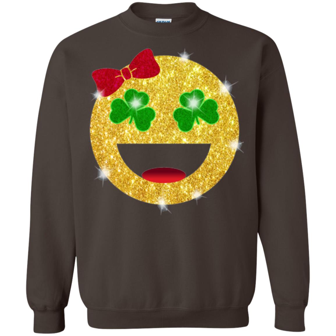 Happy Gold Blink Emoji Saint Patrick's Day T-shirt Dark Chocolate