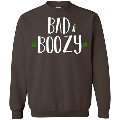 Bad And Boozy Funny Saint Patrick Day T-shirt Dark Chocolate