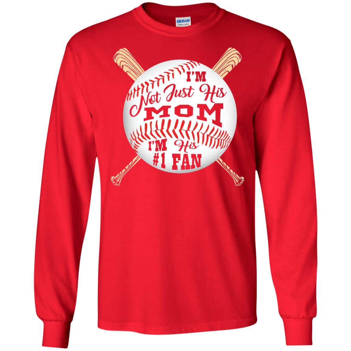 Baseball Mom Shirt Im Not Just His Mom Fan Red