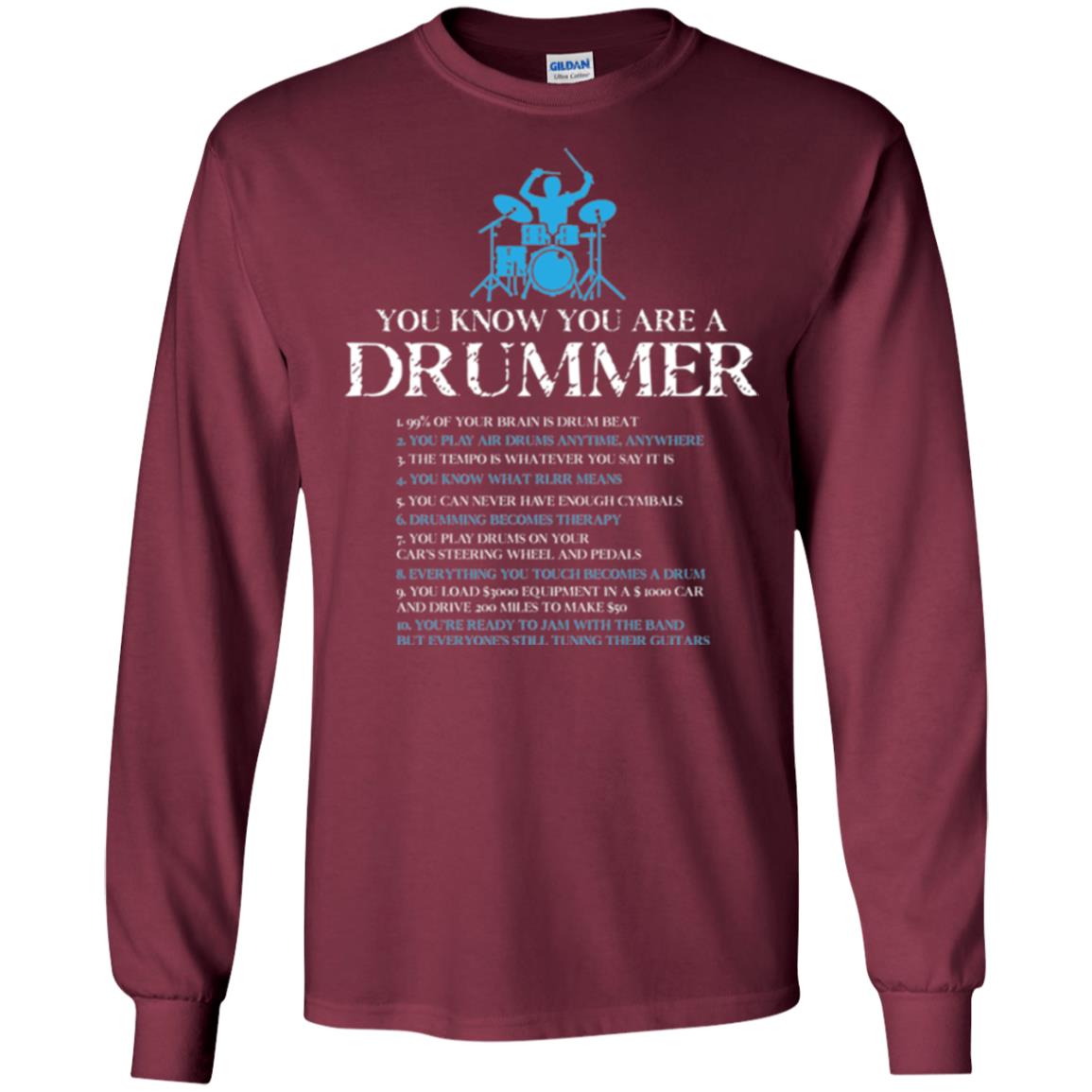 Drummer T-shirt You_re A Drummer Maroon