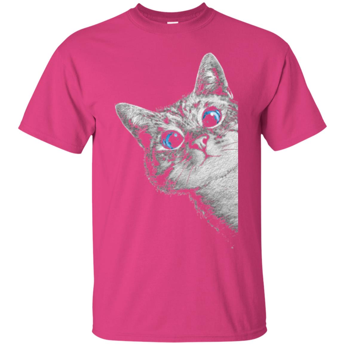 Cat Lovers T-shirt Cute Face Heliconia