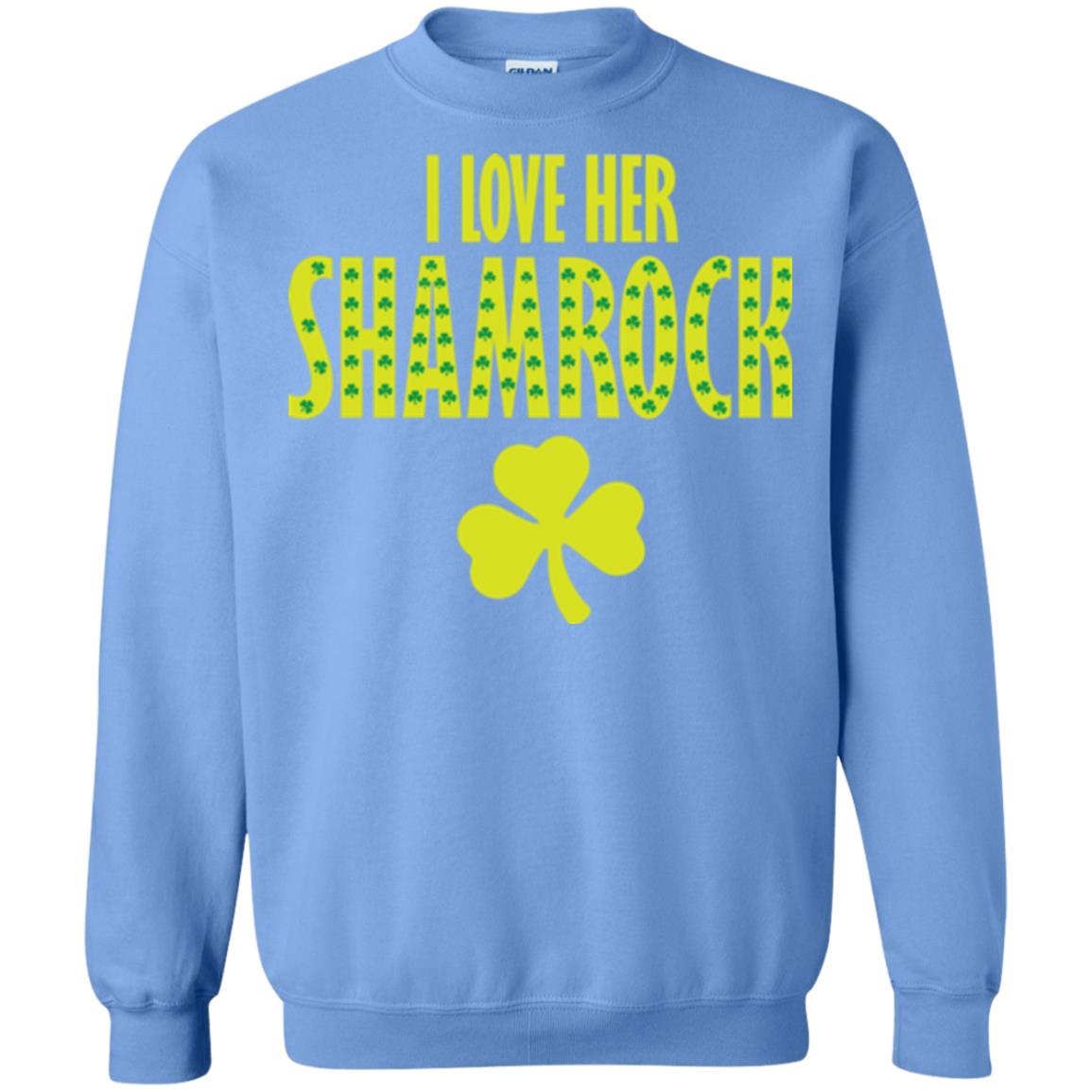 St. Patrick's Day T-shirt I Love Her Shamrock Carolina Blue