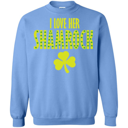 St. Patrick's Day T-shirt I Love Her Shamrock Carolina Blue