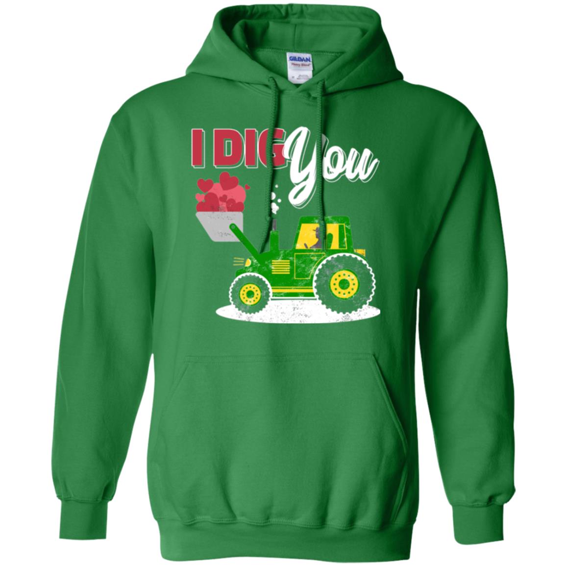 Farmer Valentines Day T-shirt Farm Tractor I Dig You Irish Green