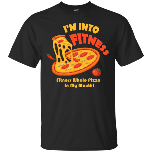 Gymer T-shirt I_m Into Fitness Fitness Whole Pizza In My Mouth Black
