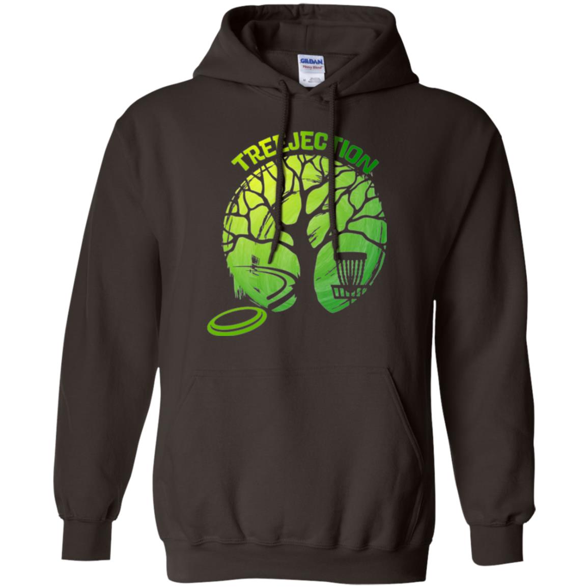 Funny Disc Golf T-shirt Treejection Dark Chocolate