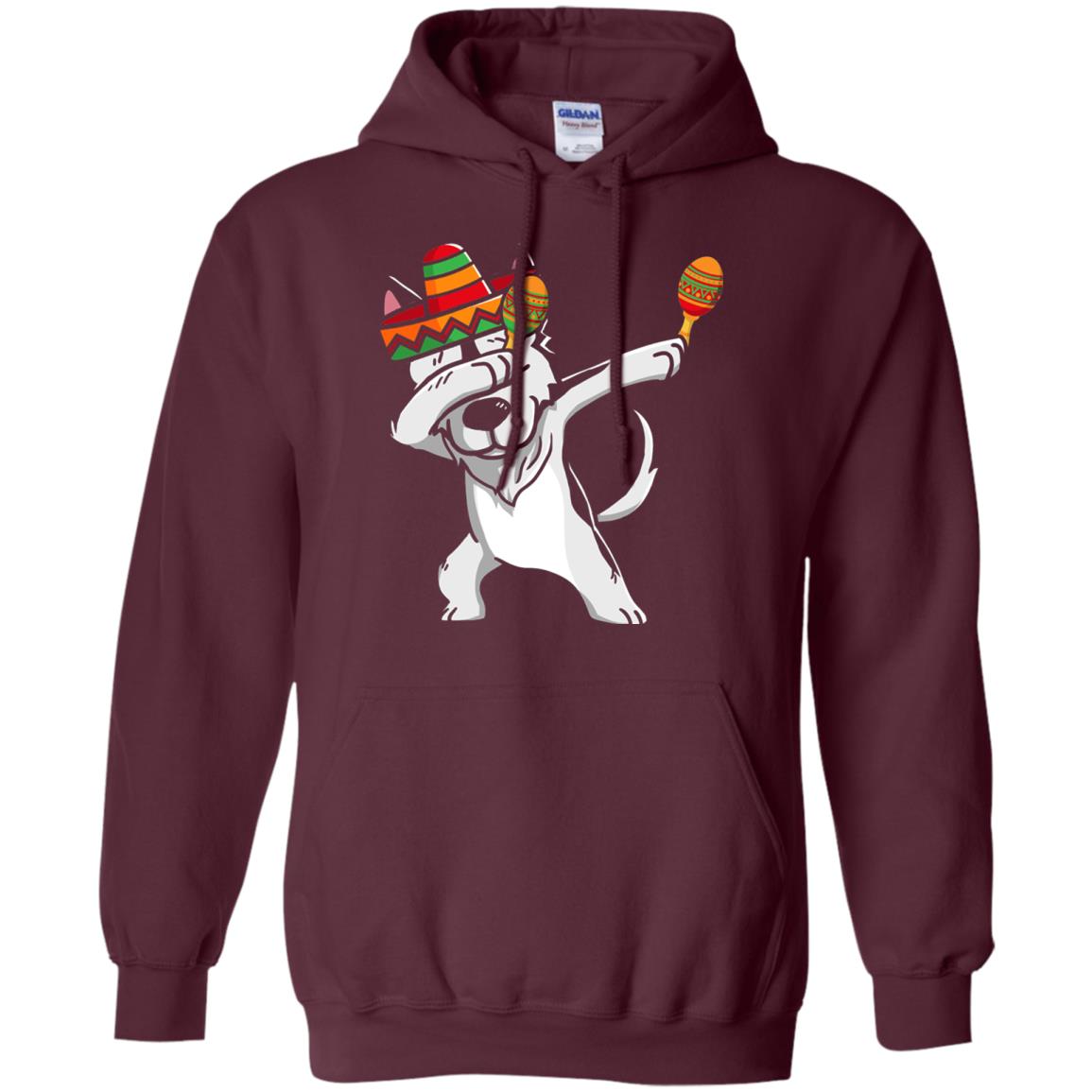 Dabbing Husky Funny Cinco De Mayo T-shirt Maroon