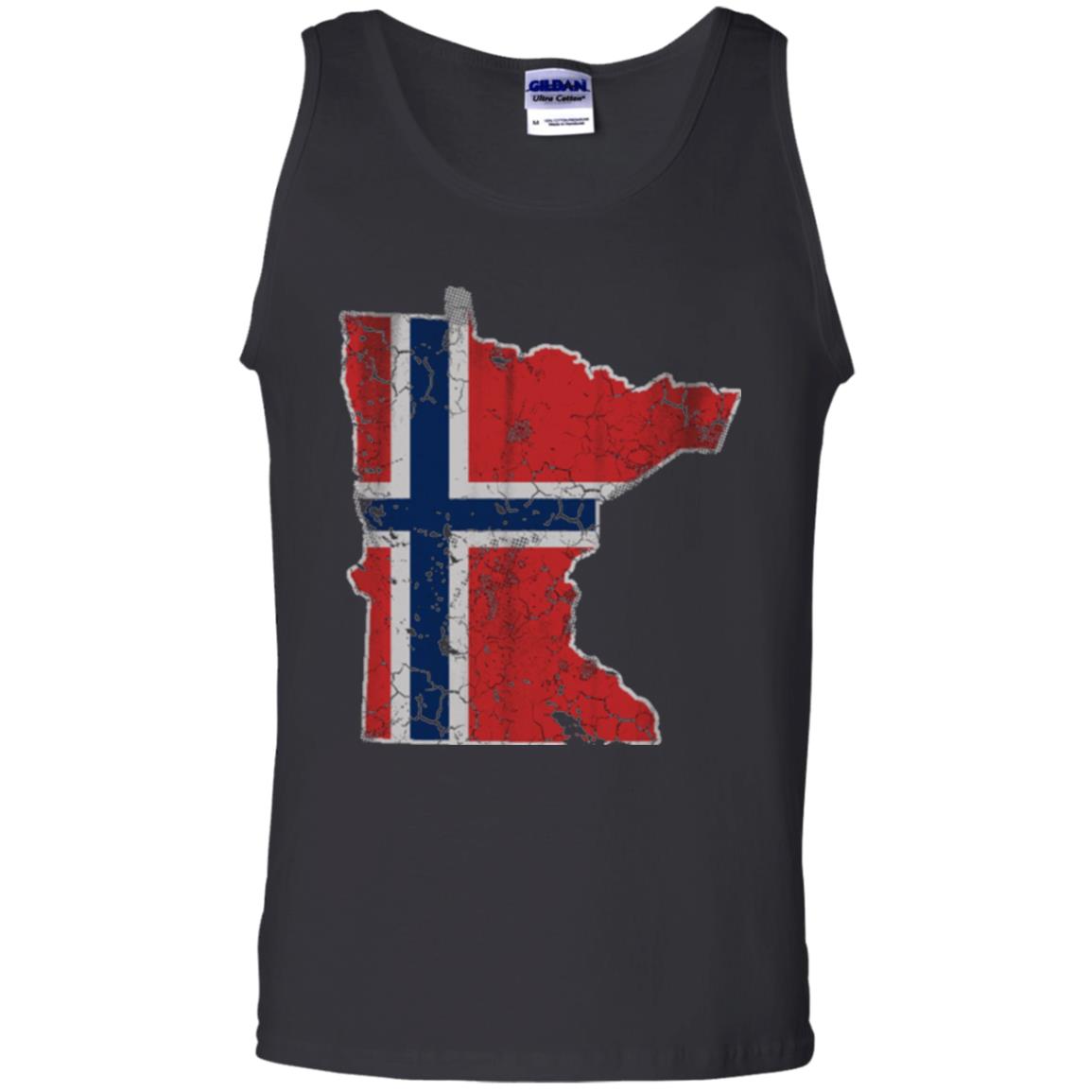 Minnesota Norwegian American Norge Norway Flag T-shirt Black