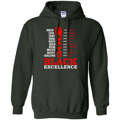 Black Excellence Black Af Proud African American T-shirt Forest Green