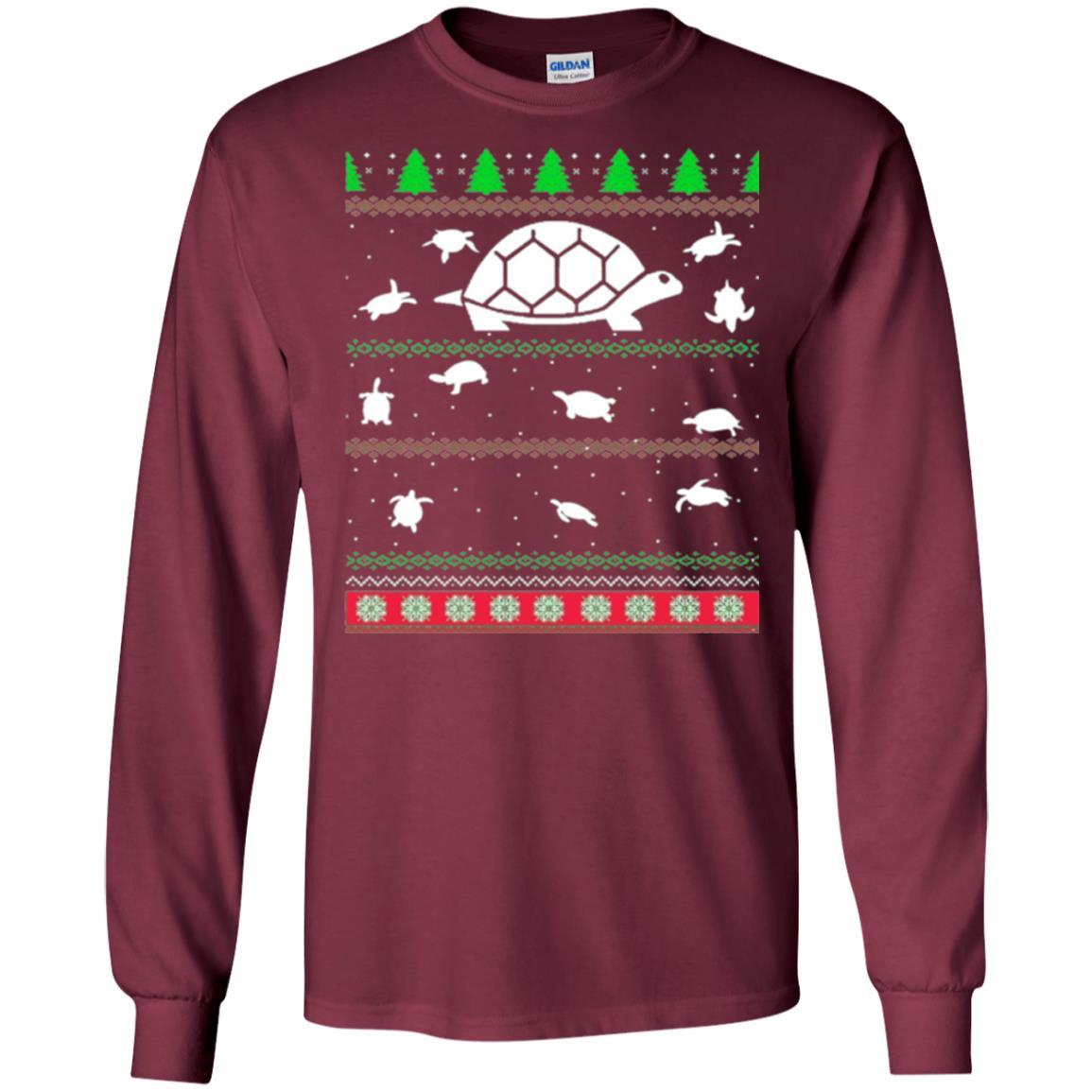 Christmas T-shirt Turtle Lover Merry Christmas Maroon
