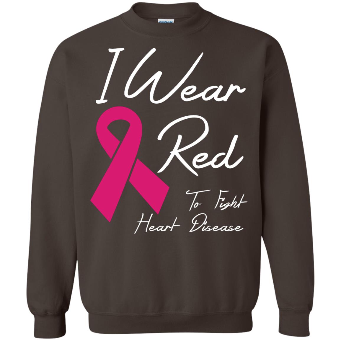 I Wear Red To Fight Heart Disease T-shirt Dark Chocolate