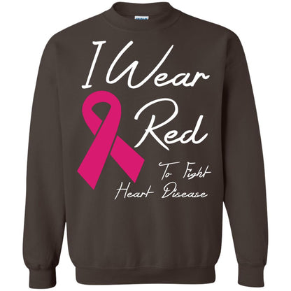 I Wear Red To Fight Heart Disease T-shirt Dark Chocolate