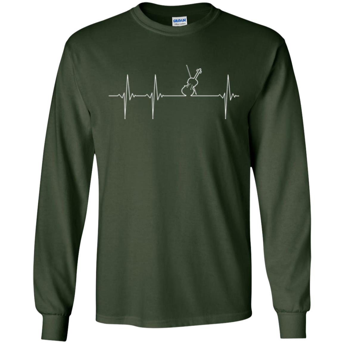 Musician T-shirt Heartbeat Violin - Viola - Cello Forest Green