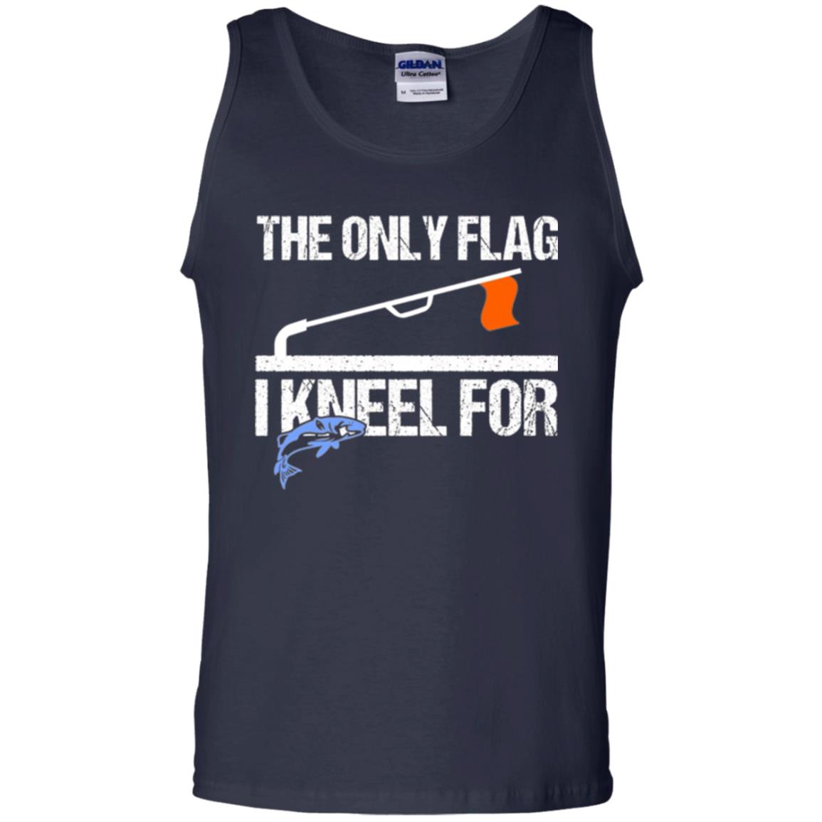 Fishing Lovers T-shirt The Only Flag I Kneel For Navy
