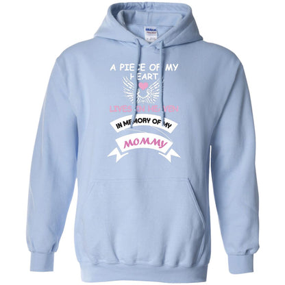 A Piece Of My Heart Lives In Heaven In Memory Of My Mommy Shirt Light Blue