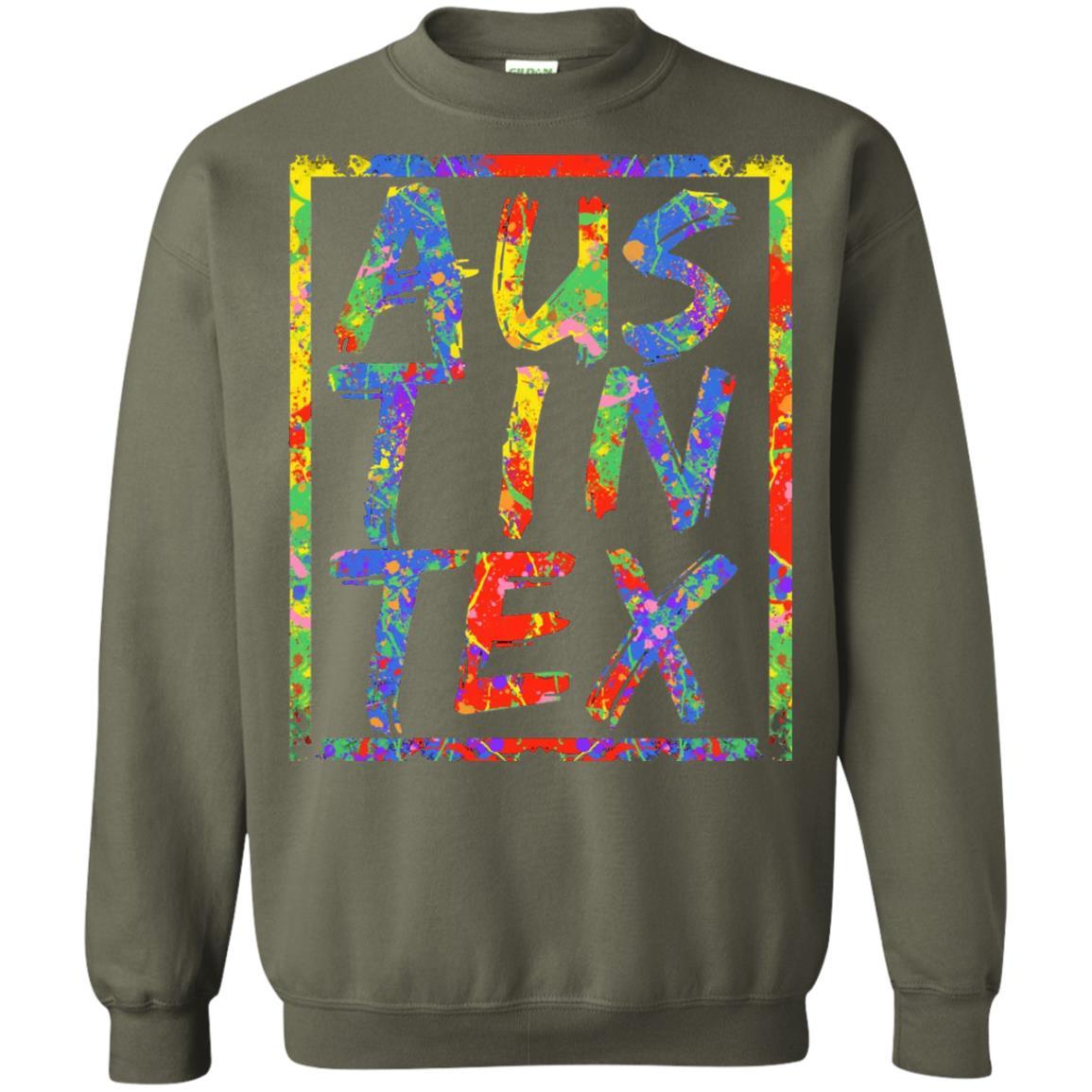 Austin Texas T-shirt Military Green